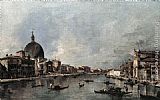 Grand Canvas Paintings - The Grand Canal with San Simeone Piccolo and Santa Lucia